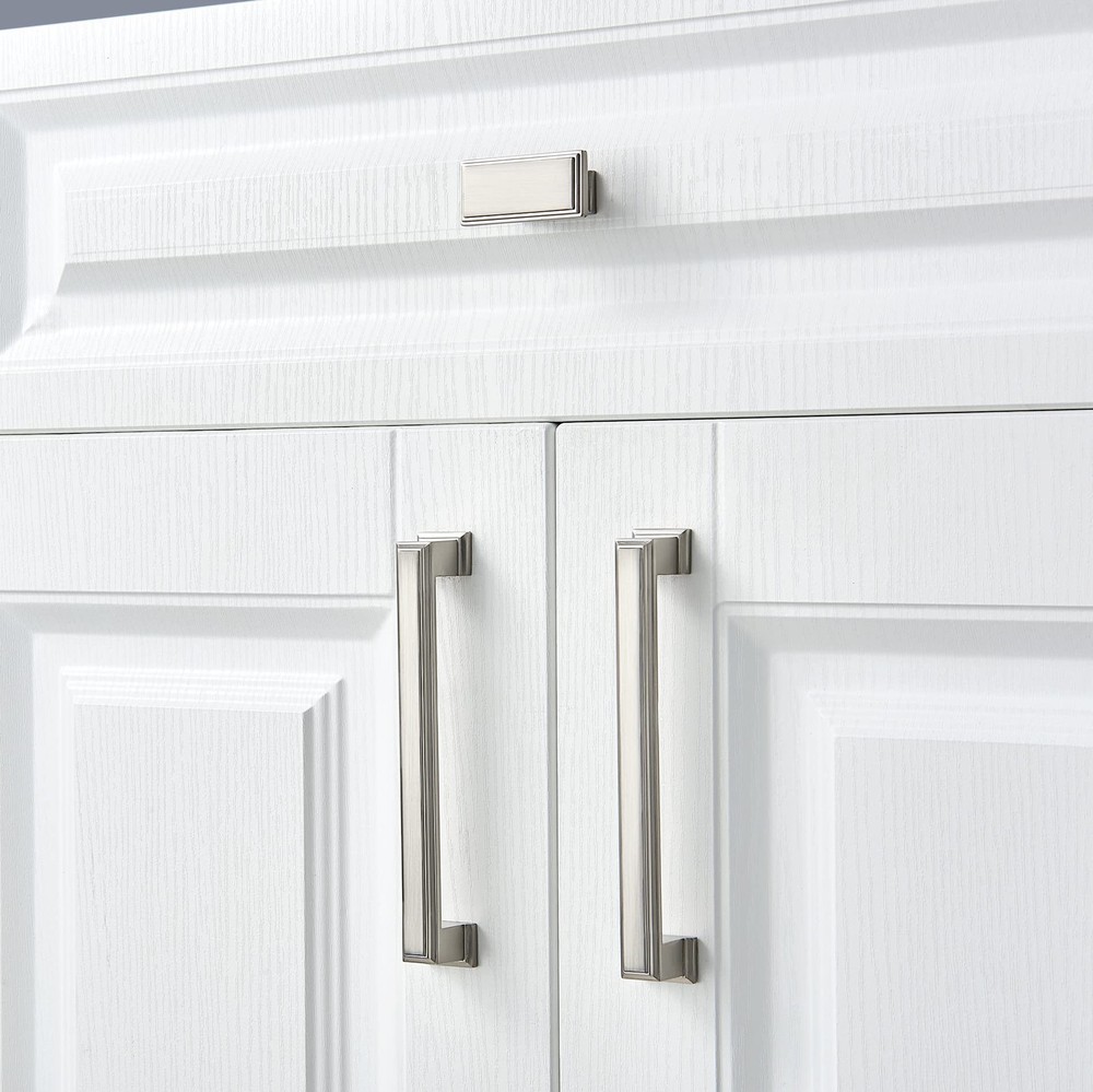 Rectangle Knobs - 10 Pack / 1.8 Inch(45mm), /Brushed Nickel Knobs for Cabinet...