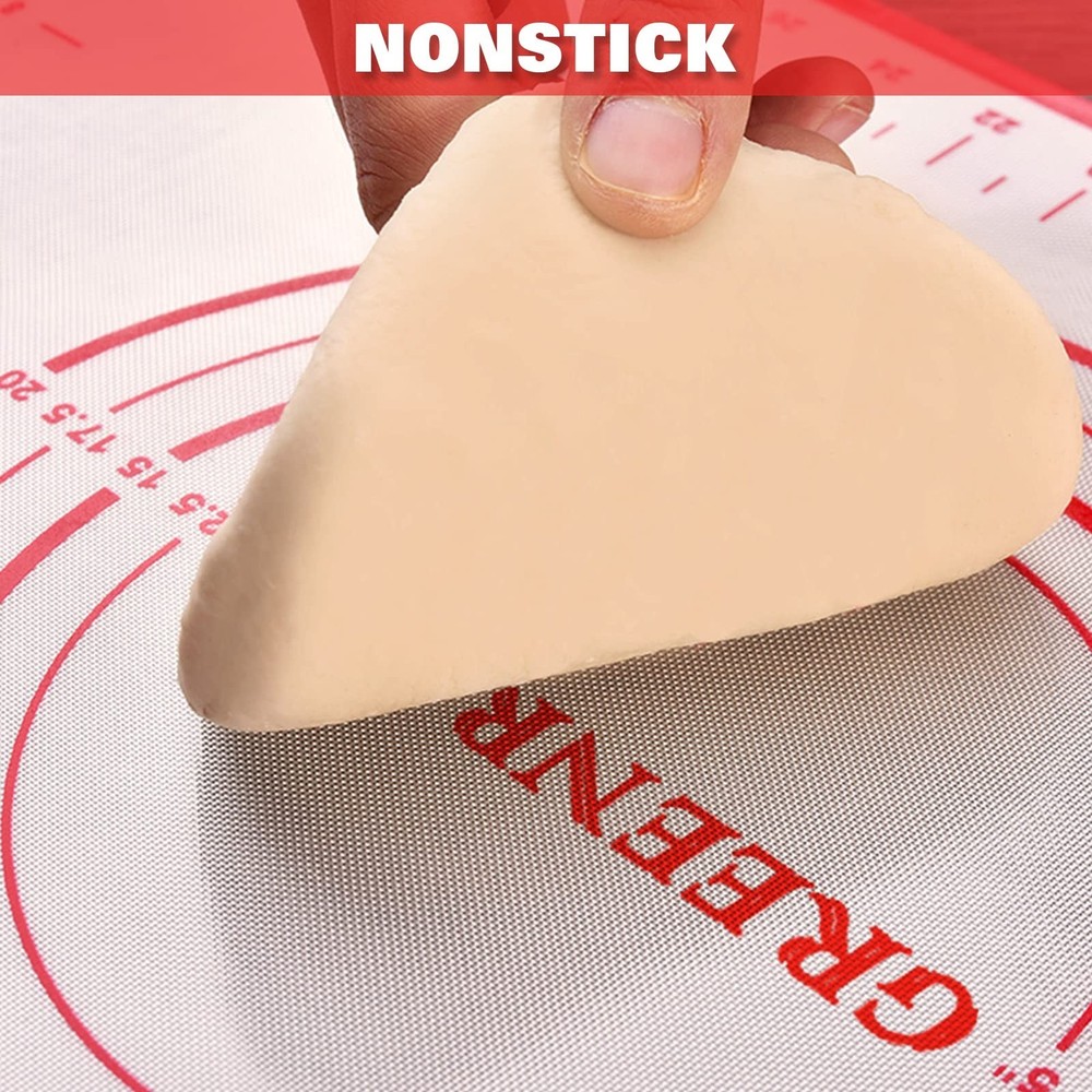 Extra Large Silicone Pastry Mat Extra Thick Non Stick Baking Mat with Measure...