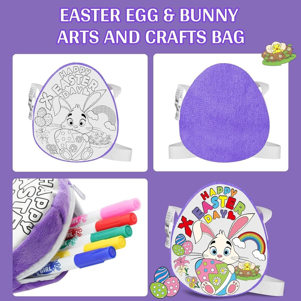 Easter Bunny Egg Decorating Dye Bag Kit, Dyeable Easter Eggs Painting Kit