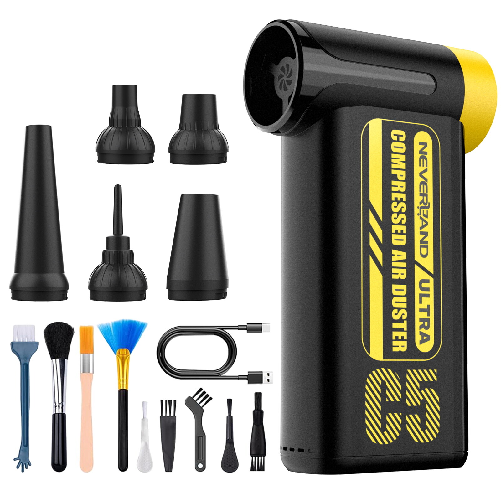 300,000 RPM Compressed Air Duster Rechargeable Electric Air Blower with 8 Speed