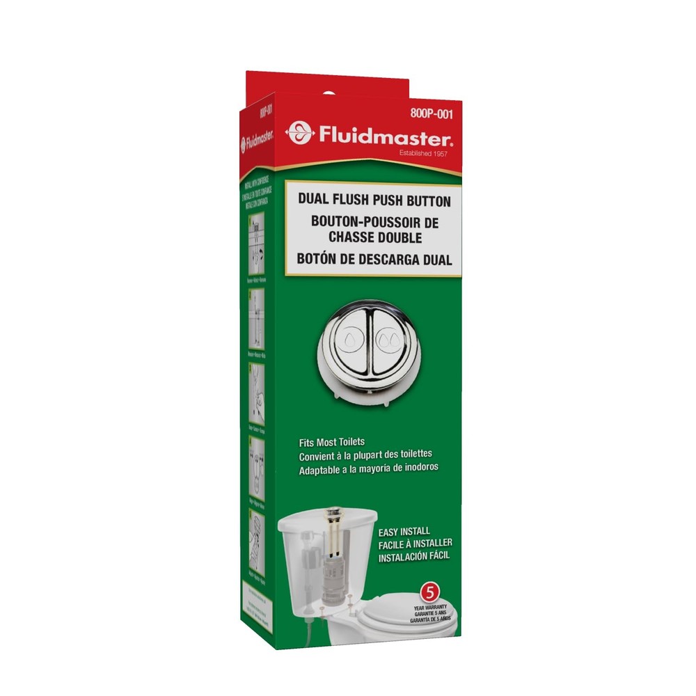 Dual Flush Valve Replacement Button 1 Count (Pack of 1), Chrome