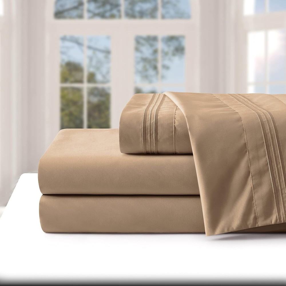 Soft Microfiber King Size Sheet Set - 24" Deep Pockets, Wrinkle Resistant Design