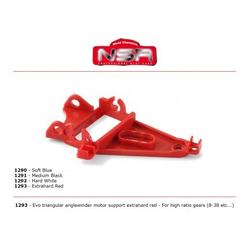 NSR 1293 Triangular Anglewinder Motor Mount High Gear Ratio Extra Hard, Red