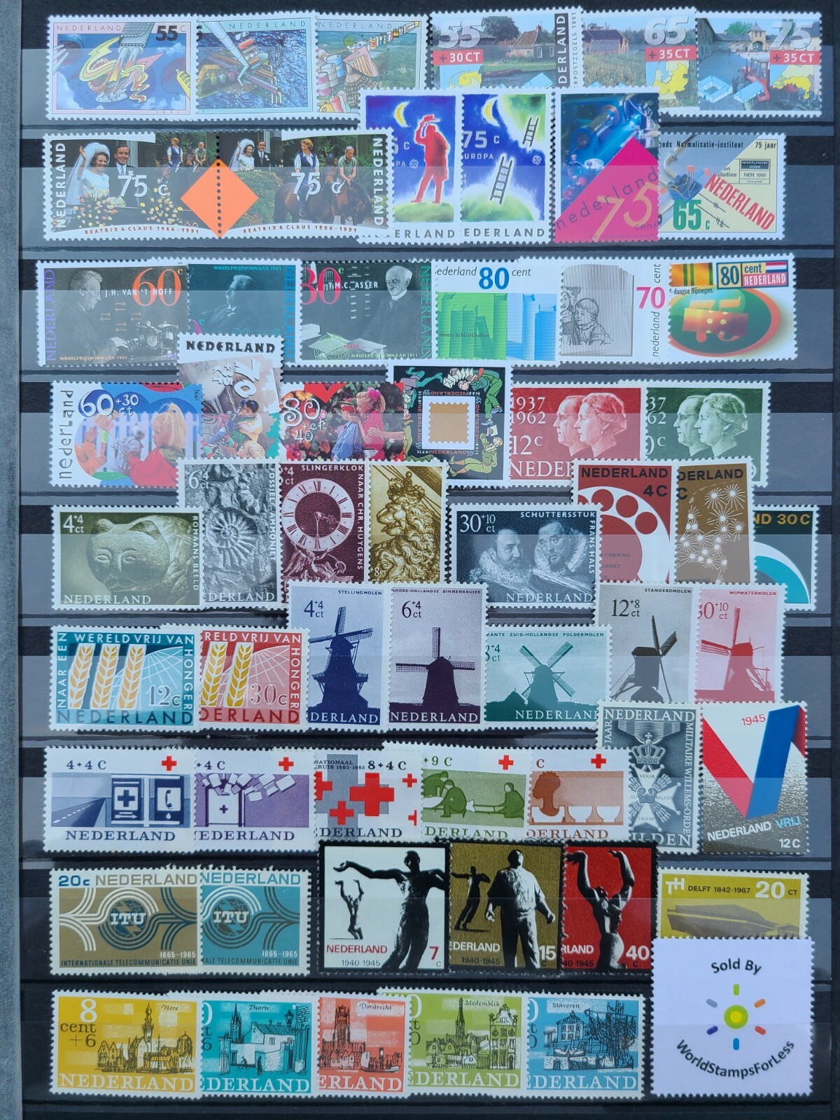 Stamp Collection Netherlands MNH - 600 Different Stamps in Full Sets & Singles