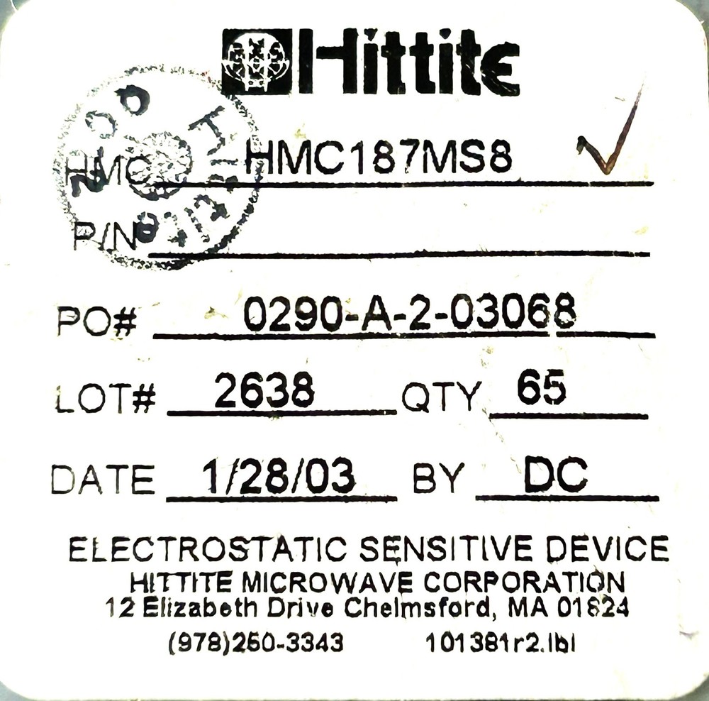 Hittite High Frequency HMC187MS8 8pcs, new