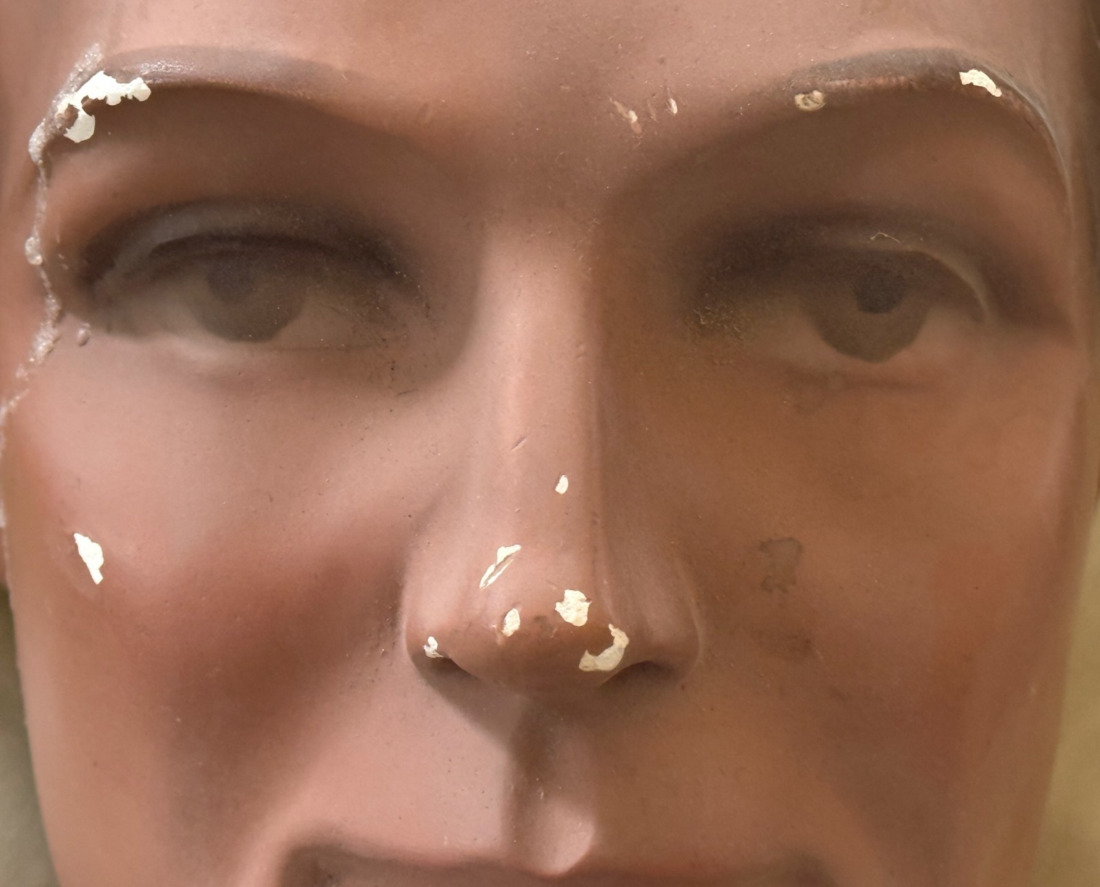 Very Vintage Male Mannequin Head / Silvestri Hollywood / Plaster Head & Tin Neck