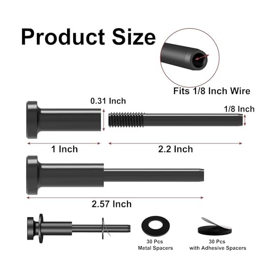 Pack Invisible Cable Railing Kit, Cable Railing Hardware, 316 1/8 Inch 30 Black