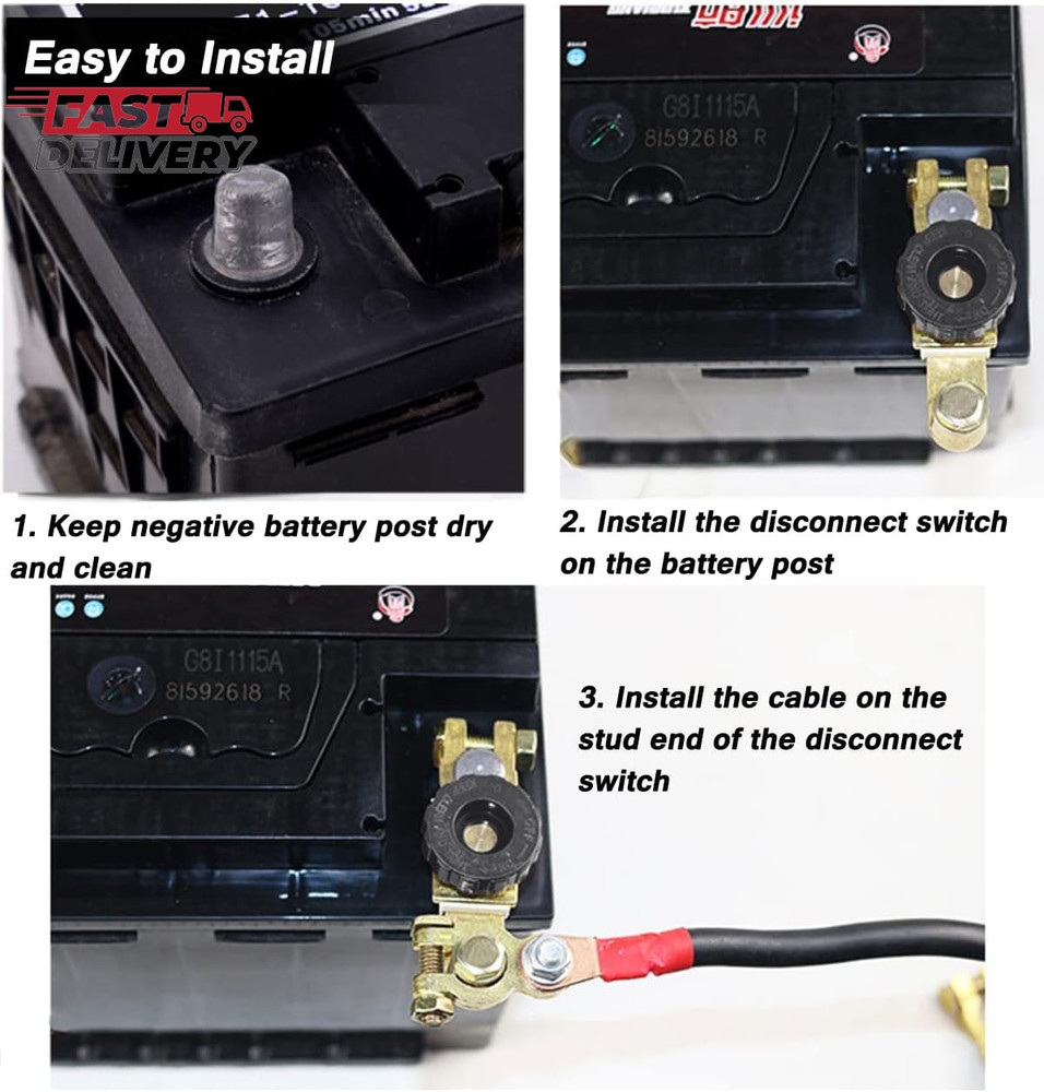 Top Post Battery Disconnect Switch - Quick Disconnect Battery Cut off Switch for