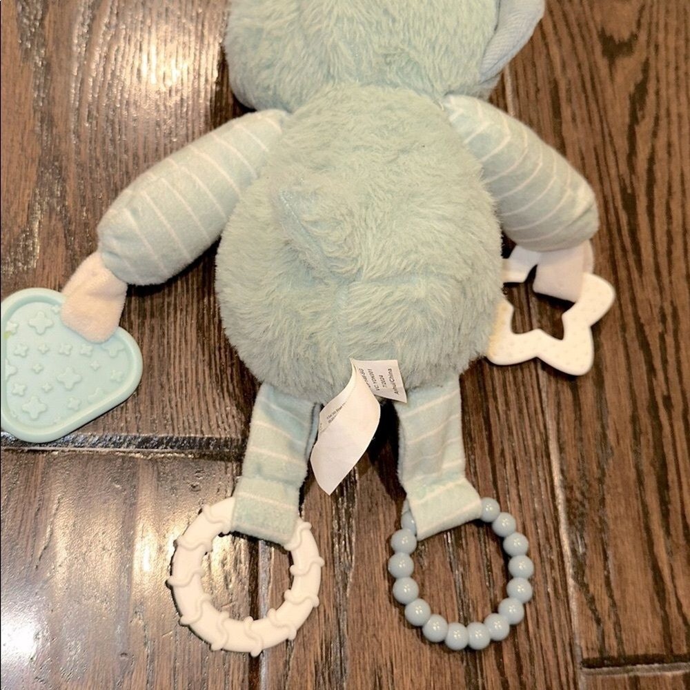 Plush Dinosaur Toy with Teether - Green