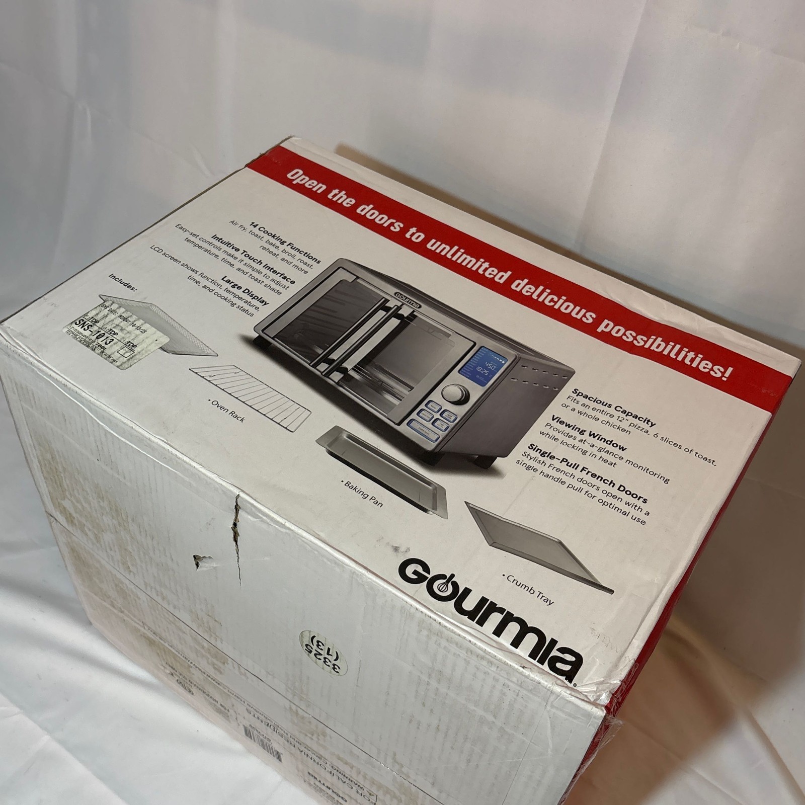 Gourmia GTF7520 Stainless Steel French Door Air Fryer Oven, 24L 6-Slice