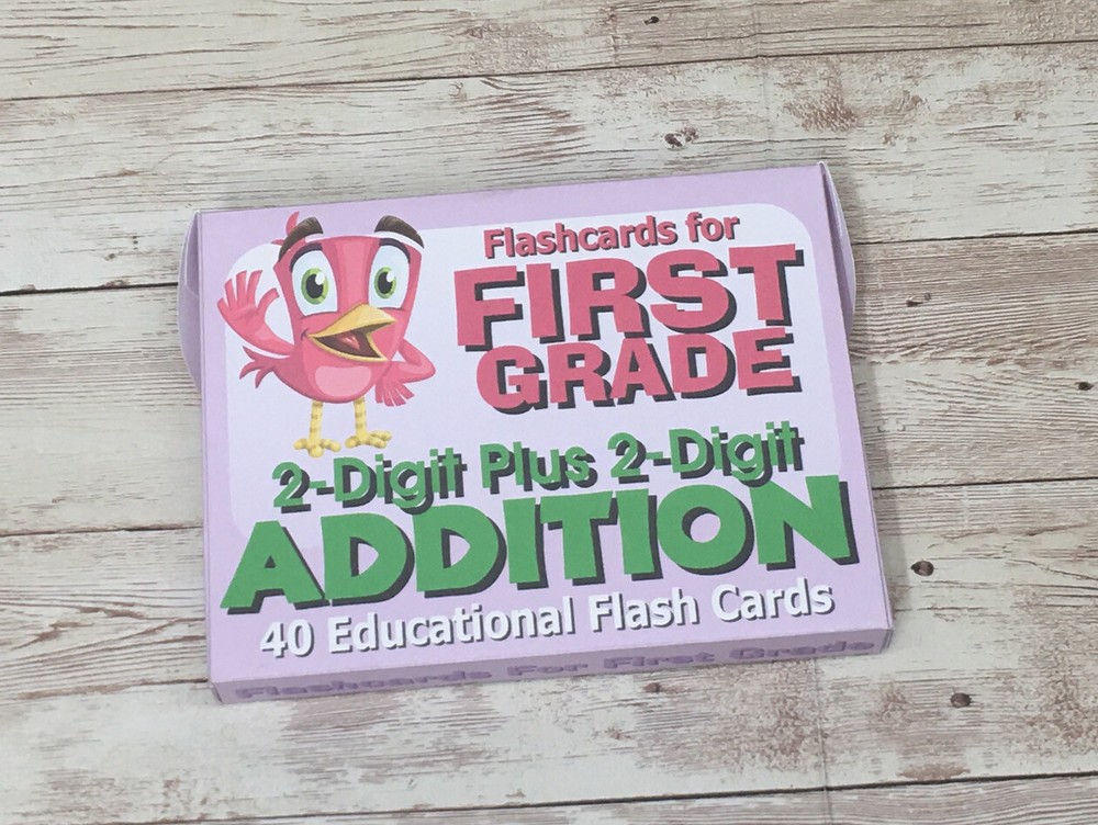 Addition 2-digit plus 2-digit Flashcards For First Grade - Educational