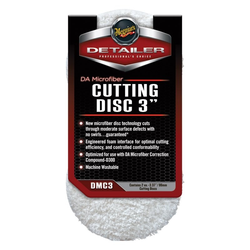 Meguiars DMC3 3" Microfiber Dual Action Hook-and-Loop Cutting Pad 2 Pieces