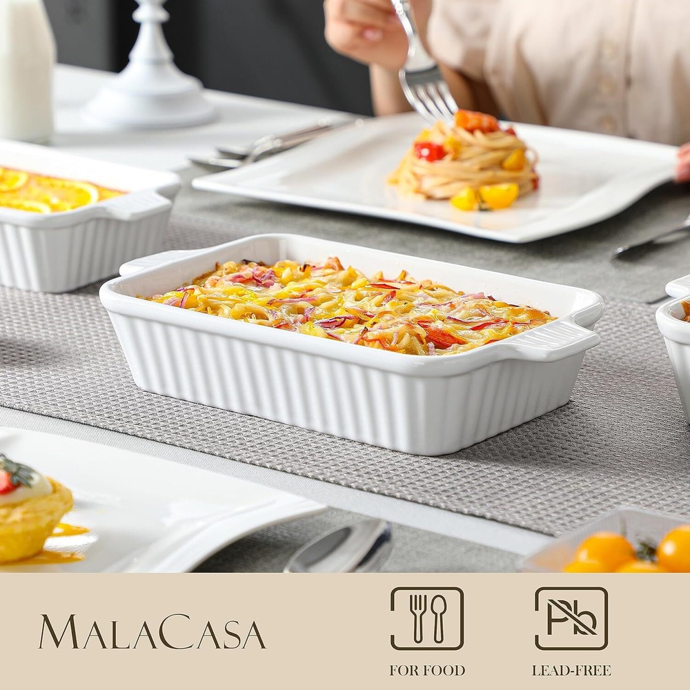 Oven Casserole, Ceramic Baking Pan, Ceramic Bakeware Set of 4