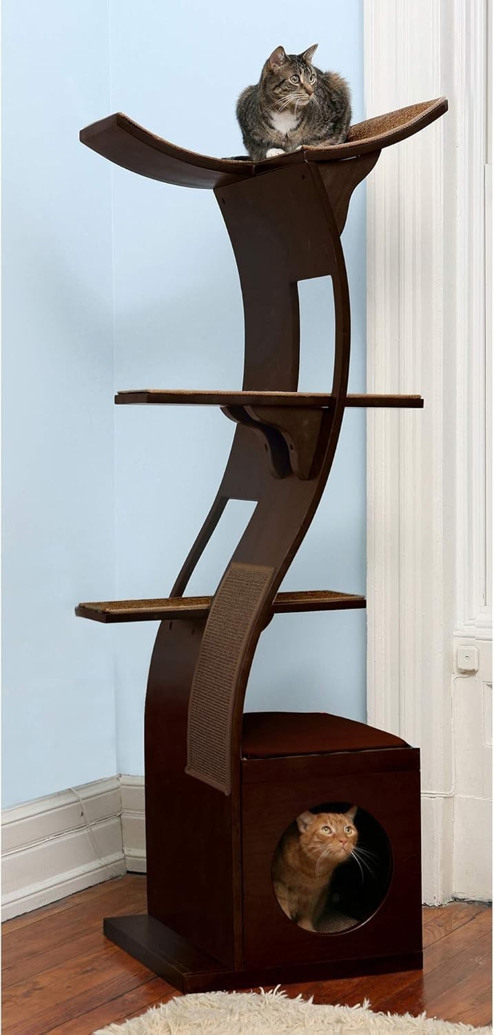 The Refined Feline Lotus Cat Tower Furniture, Multi-Level Cat Tree