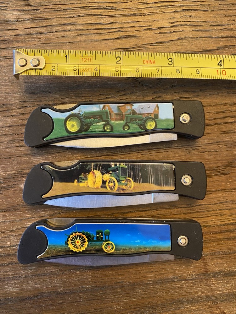 3 John Deere Pocketknives Lot