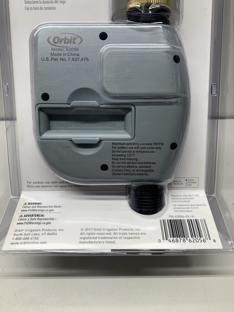 Orbit 62056 Single Dial 1 Port Digital Hose Faucet Programmable Timer