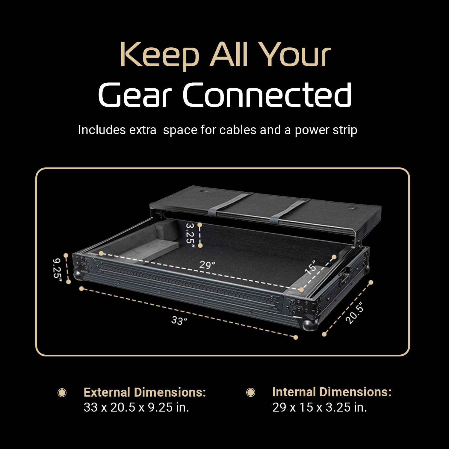 Headliner Pitch Black Flight Case Compatible with Pioneer DJ DDJ-REV5 Controller