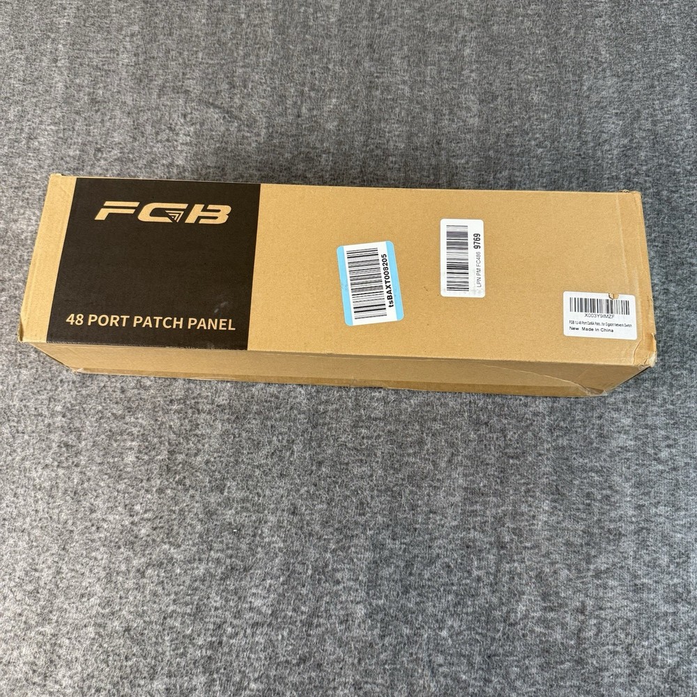 FGB 48 Port Patch Panel Cat 6A 1U Rackmount Ethernet Network New Open Box