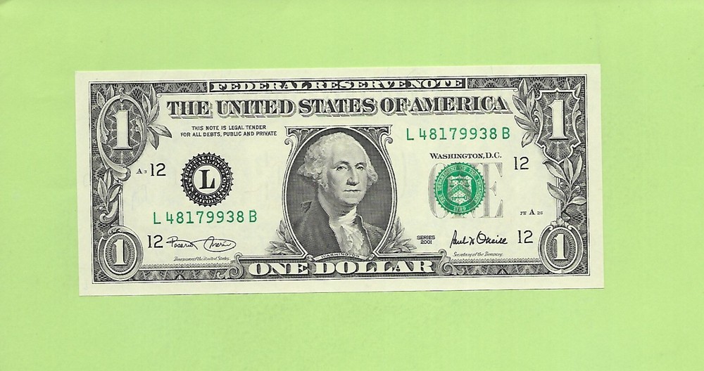 2001 ..UNCIRC $1  L 4817 9938 B .... 2001 $1  L-B      NICE NOTE        FRN
