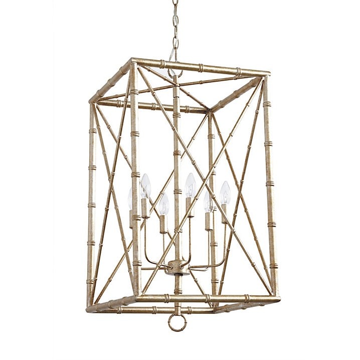 Ballard Designs Bamboo Rectangular Pendant, Small
