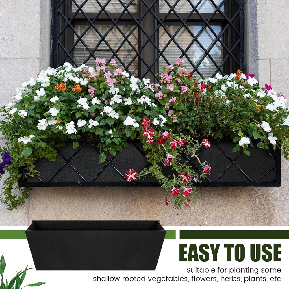 6 Pack Fabric Plant Window Box Liners Rectangular Non-Woven Planter 36 Inch