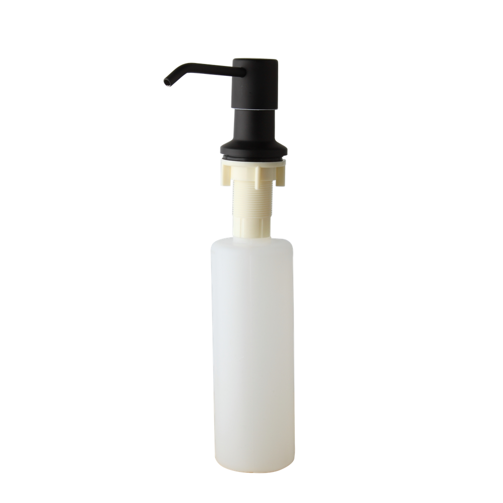 Kitchen Matte Black Liquid Soap Dispenser Plastic Bottle For Sink Deck Mounted