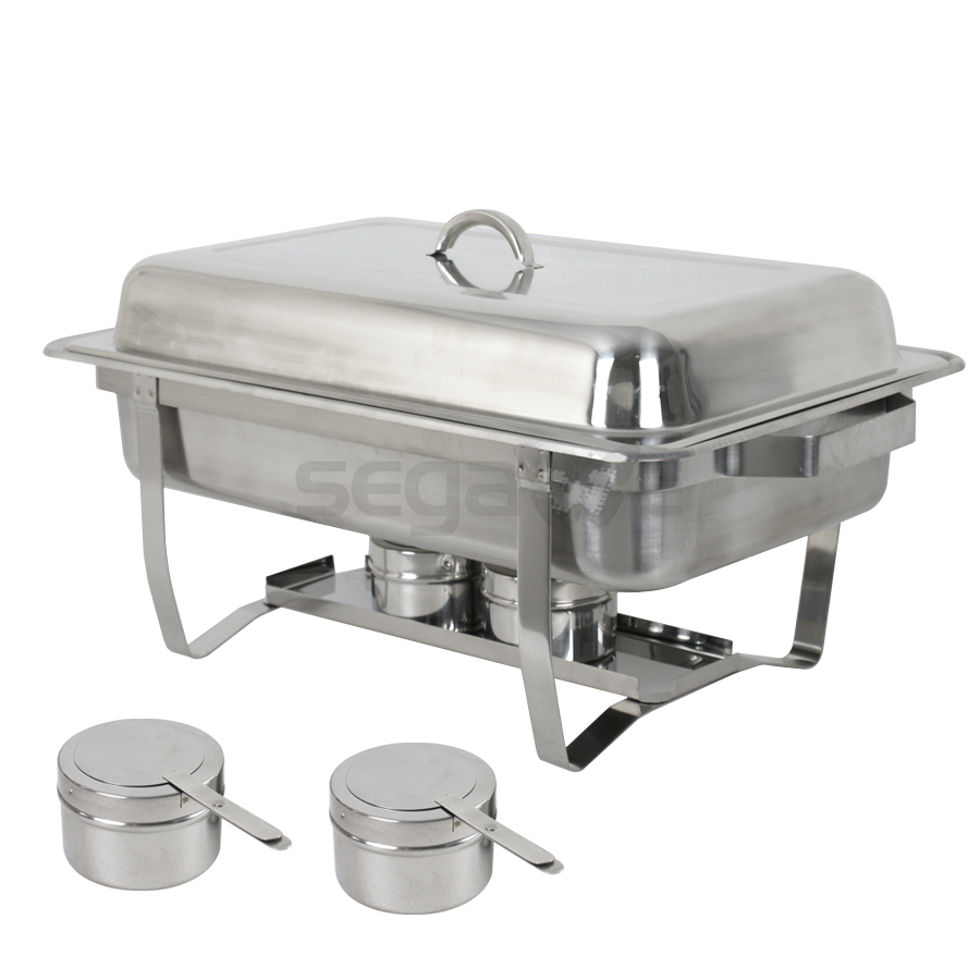 Lot 2~8 Quart Stainless Steel Rectangular Chafing Dish Full Size Buffet Catering