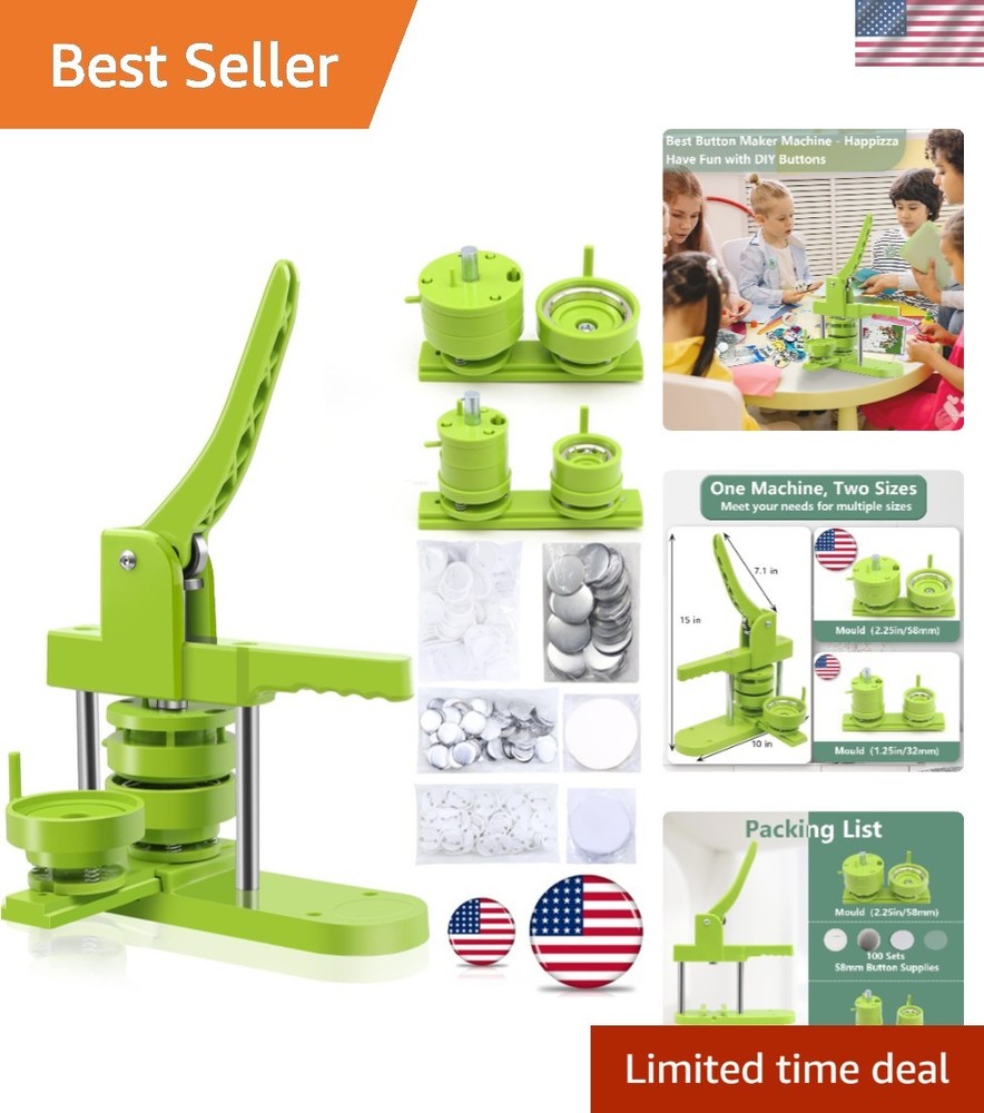 Complete Button Making Kit with Interchangeable Sizes for Personalization