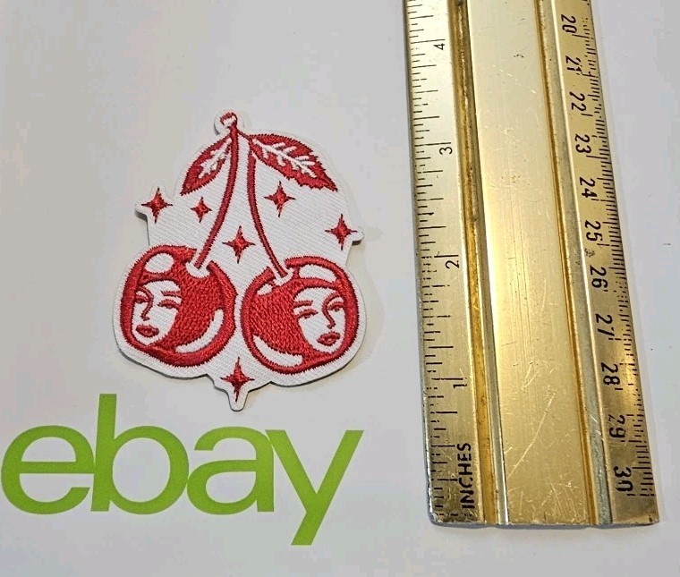 CHERRY FACES ? P166 PATCH EMBROIDERY STRANGE CHERRIES 🍒 WEIRD DIFFERENT ODD