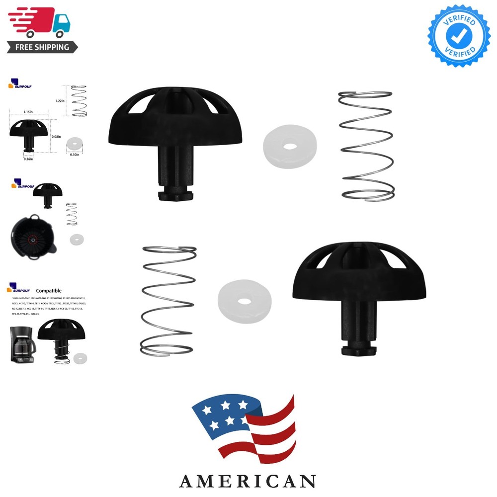 2-Pack Coffee Replacement Brew Basket Spring Loaded Stopper Kits Fits For...