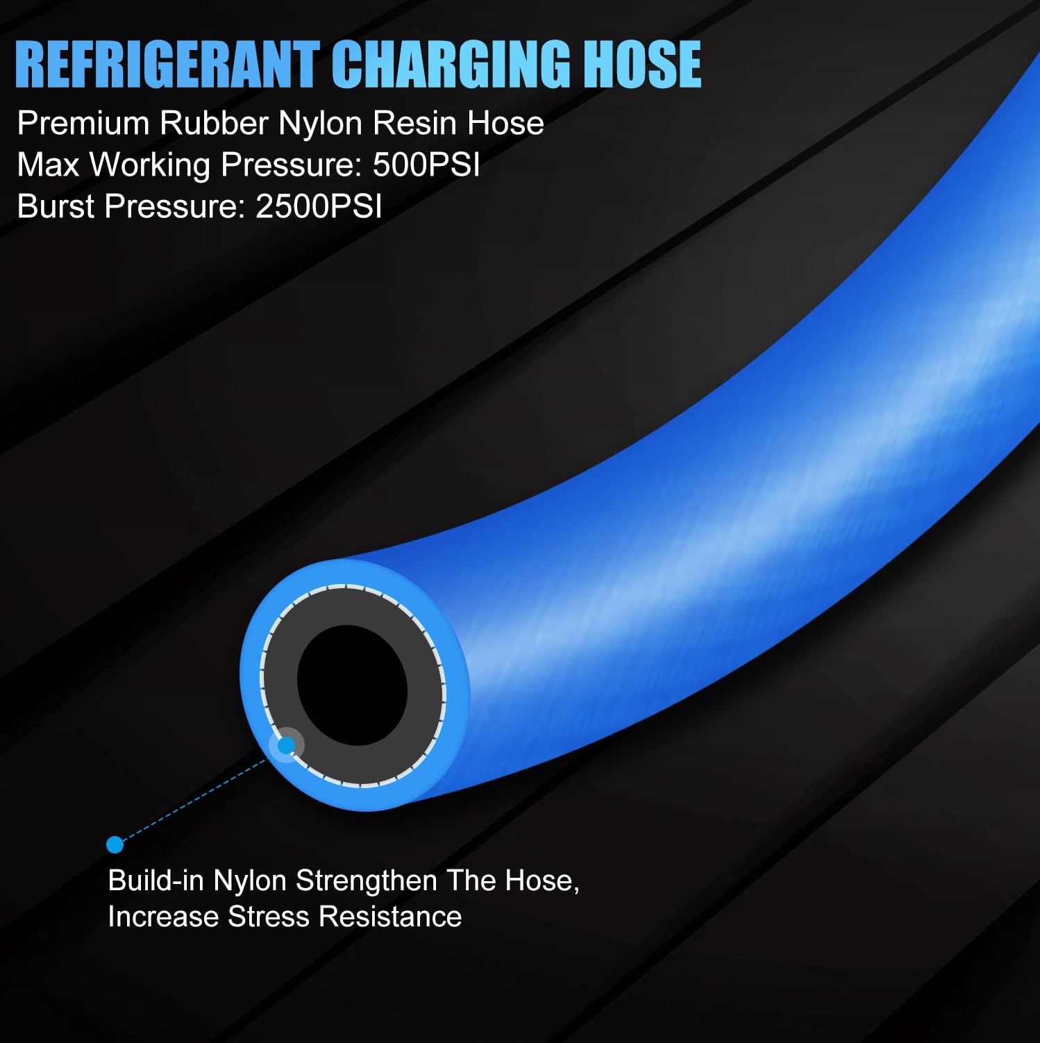 AC Charge Hose with Gauge for R134A Car HVAC Refrigerant Low Pressure Kit