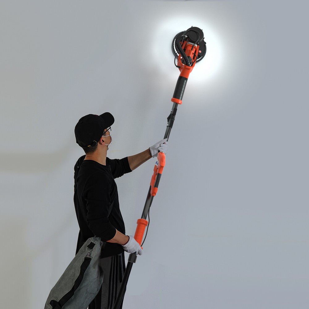 Electric Foldable Drywall Sander 750W Variable Speed w/Automatic Vacuum & Lights