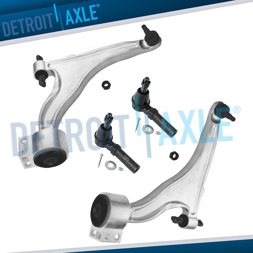 Front Lower Control Arms w/Ball Joint Outer Tie Rods for 2010-2016 Cadillac SRX