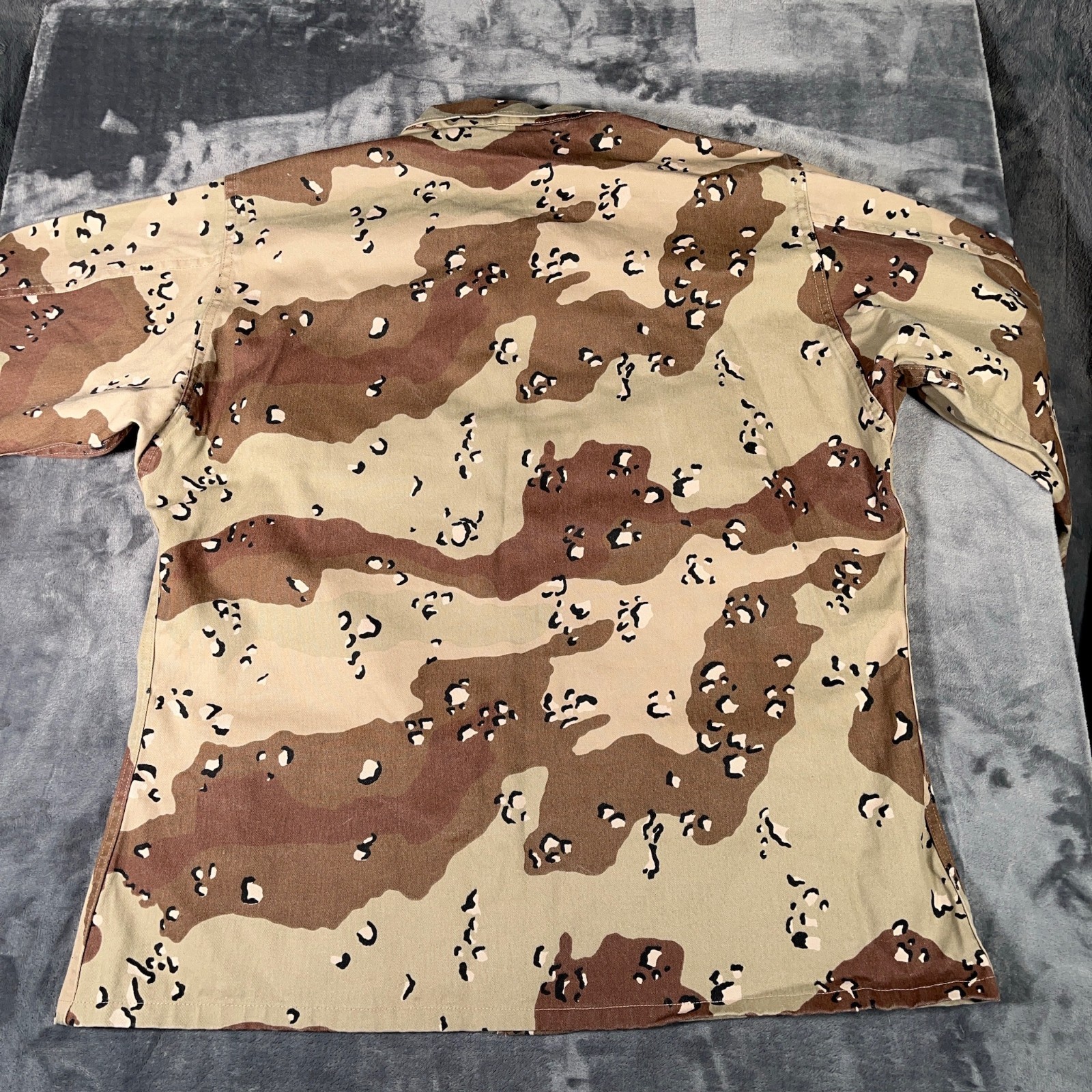 Vintage US Military Desert Camo Combat Coat Mens Large Regular Chocolate Chip 90