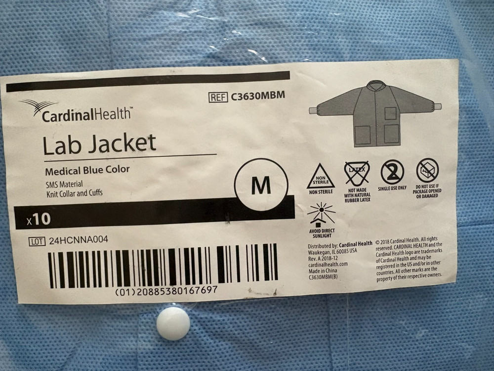 Disposable Lab Jackets, Medium - 10 Pack, Knit Collar and cuffs , Pockets