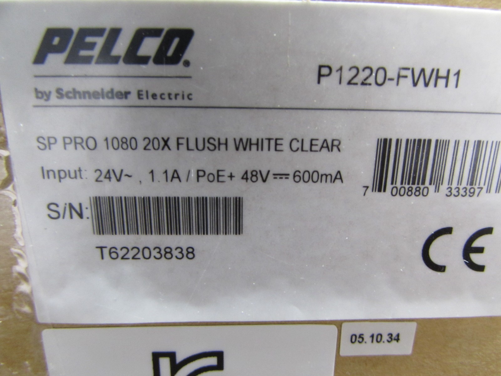 ESTATE* NEW PELCO P1220 -FWH1 2 MEGAPIXEL NETWORK IN-CEILING INDOOR DOME CAMERA