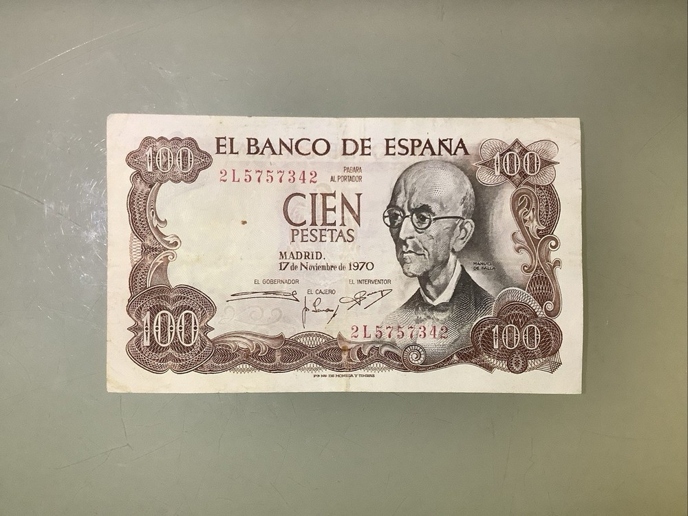Spain 100 Pesetas 1970 Circulated