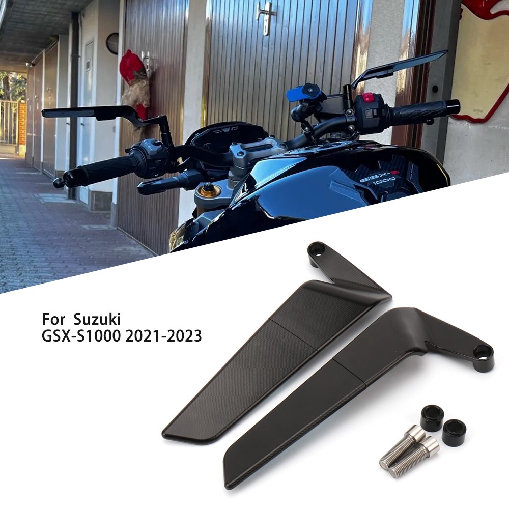 Wind Wing Side Rearview Mirrors For SUZUKI GSX-S1000 Adjustable Black CNC