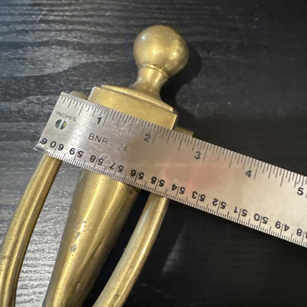 Vintage Solid Brass Slender Door Knocker Solid Brass 8” w/heart