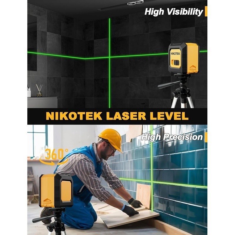 100FT Self Leveling Green Laser Level Tripod Compact Waterproof Cross Line Tool
