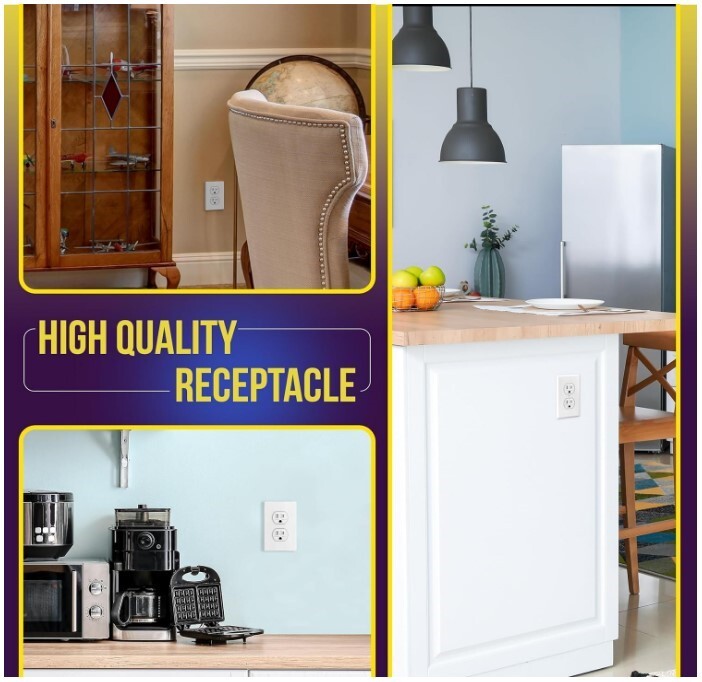 Duplex Receptacle Outlet Tamper-Resistant Electrical Wall Outlets 40-Pack