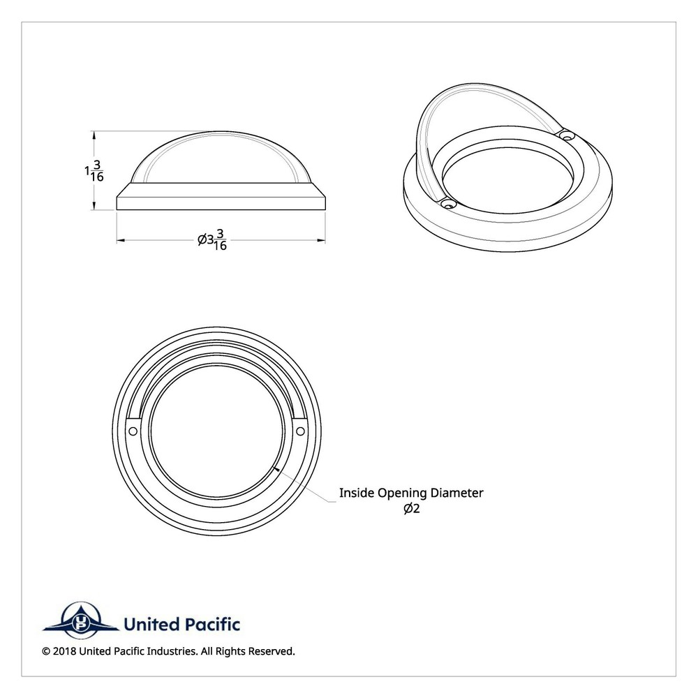 2" Light Bezel with Visor for Grommet Mounted Lights