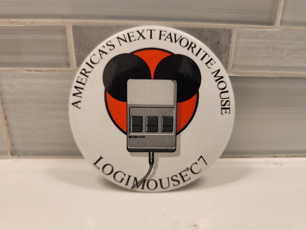 Vintage Disney Spoof Computer Button LOGIMOUSE C7 America’s Next Favorite Mouse