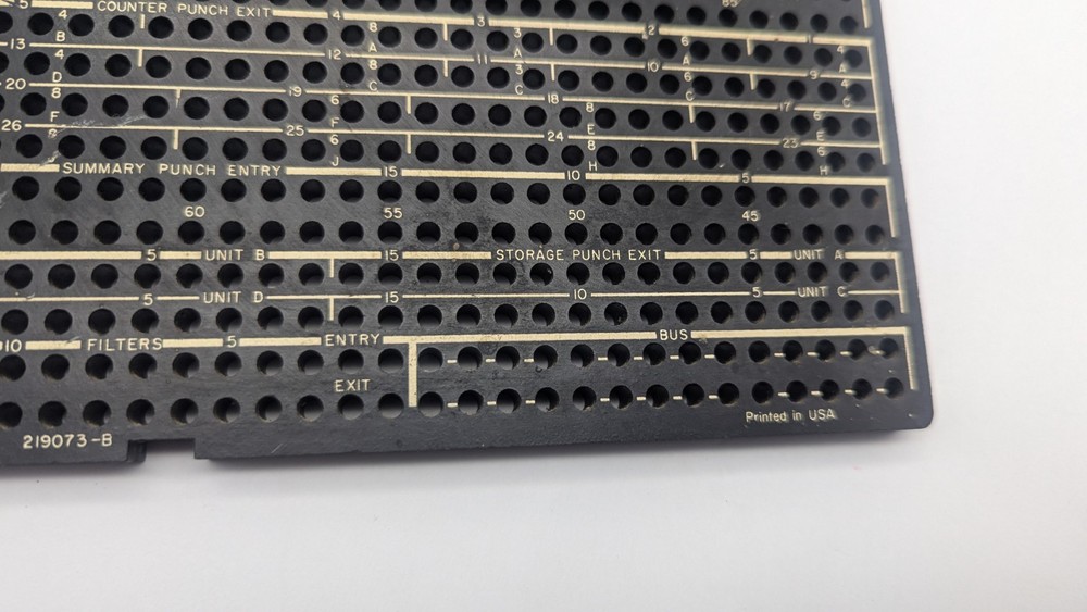 Vintage IBM 407-8-9 ACCOUNTING MACHINE Plugboard Control Panel FOR DISPLAY