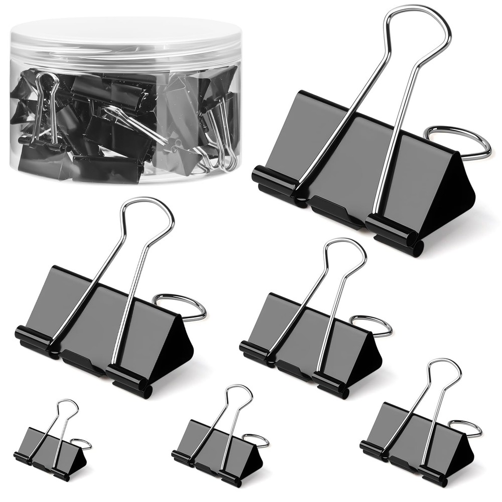 150 PCS Binder Clips Assorted Sizes, Extra Large Medium Small Sizes