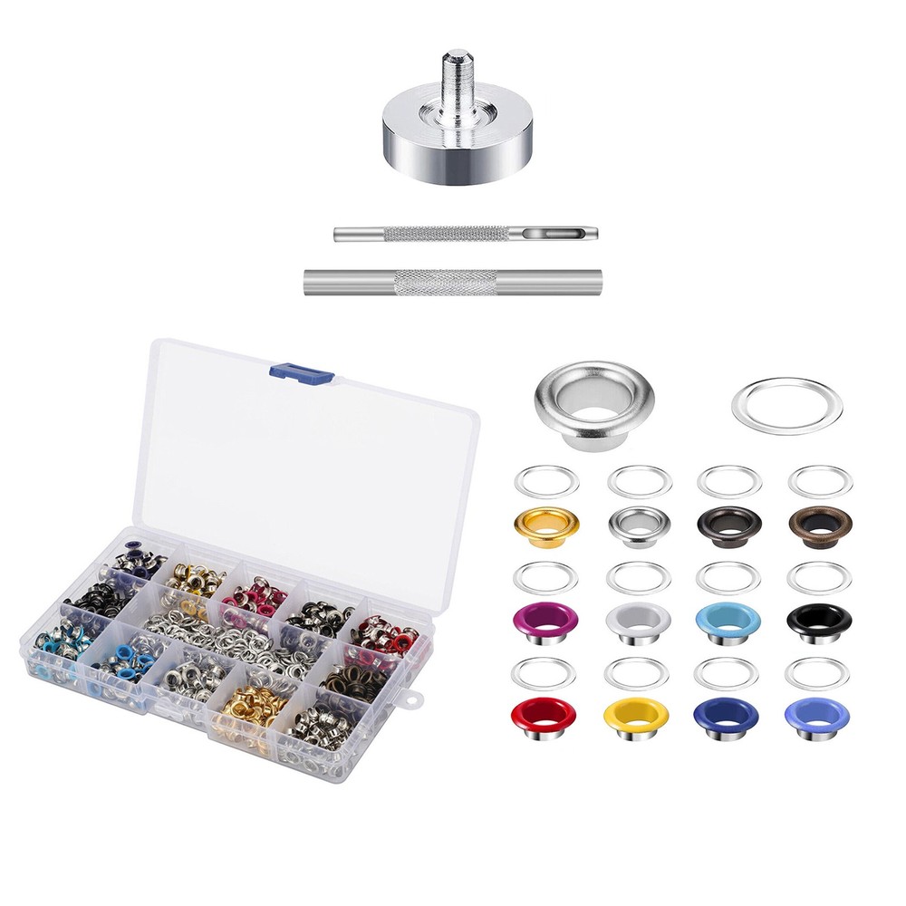 600Set 5mm Copper Grommets Eyelet Snap Fasteners Kit Accessories With 3PCS Tool