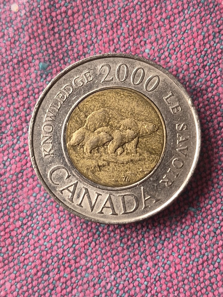 2000 Canada Knowledge Toonie, Mama Bear With 2 Cubs