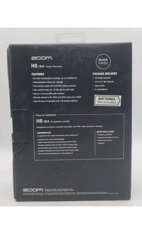 Zoom H6 Portable Handy Digital Recorder 6-Track Audio Interface