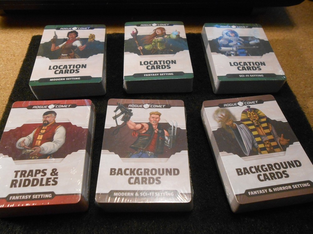Rogue Comet RPG Cards Six Decks Traps & Riddles, Backgrounds, & Setting NEW!