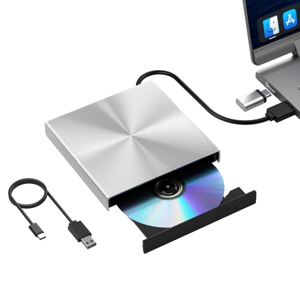 Alphami External Blu Ray DVD Drive Burner, USB 3.0 and Type-C Optical Slim...